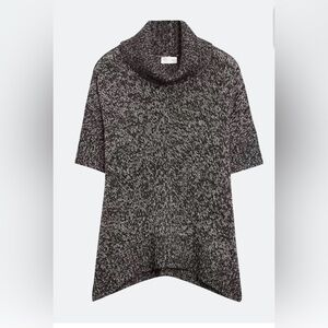 RD Style Jessika Cowl Neck Stylish Poncho Heathered Black Sweater. Size: Medium.